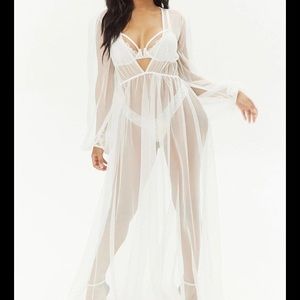 NWT kikiriki nude mesh coverup maxi dress